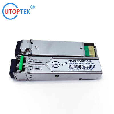 155M Dual LC SFP 80km 1550nm SFP Transceiver Module for ZTE/Cisco/Huawei/HPE/Aruba/Mikrotik