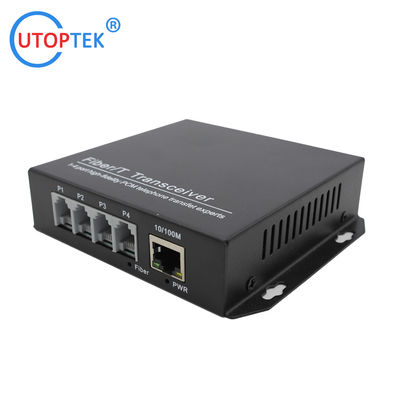 4 Channel RJ11 Telephone +1x10/100M Ethernet Over Fiber Optic Media Converter PCM Voice To Fibre Optic Transceiver