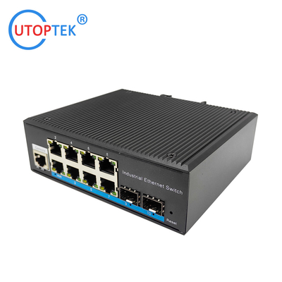 UT28GMP-SFP L2 Managed Industrial 2x1000M SFP port+ 8x10/100/1000M RJ45 POE port +1xConsole port -40 ~+85 ℃ POE Switch