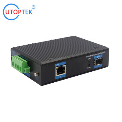 UT11F-SFP unmanaged industrial 1x10/100Base-Tx + 1x100M-Fx SFP ethernet switch DIN Rail