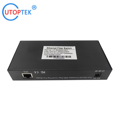 universal Fiber Ethernet Switch 3*10/100/1000Base-Tx to 4*1000Base-Fx SFP Fiber media converter