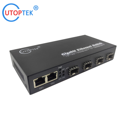 universal Fiber Ethernet Switch 3*10/100/1000Base-Tx to 4*1000Base-Fx SFP Fiber media converter