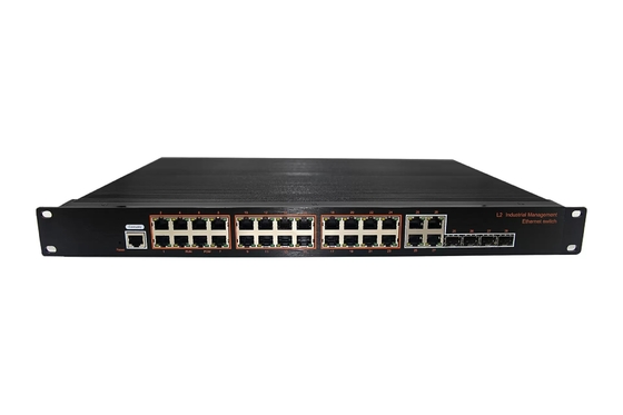1U RACK Management Industrial 24x10/100/1000BASE-TX POE+4Combo SFP/RJ45+1xConsole port Network POE Ethernet Switch