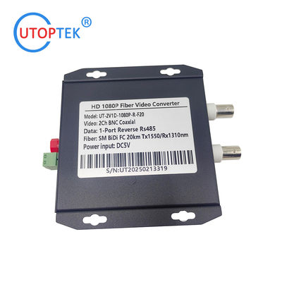 Factory OEM 2ch 1080P BNC video+1Rs485 over Fiber FC/SC 20km HD-CVI/AHD/TVI 1080P Coaxial Video over Fiber Converter
