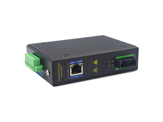 unmanaged industrial media converter 10/100M 1fiber+1RJ45 with DIN rail for outdoor use