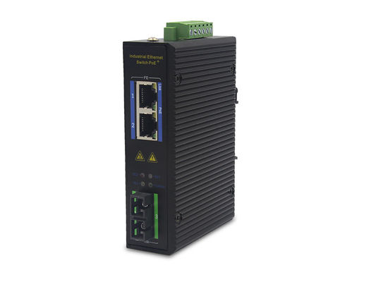 UT12FP-SC20 unmanaged industrial 2x10/100Base-Tx POE+ 1x100M-Fx SC ethernet switch DIN Rail