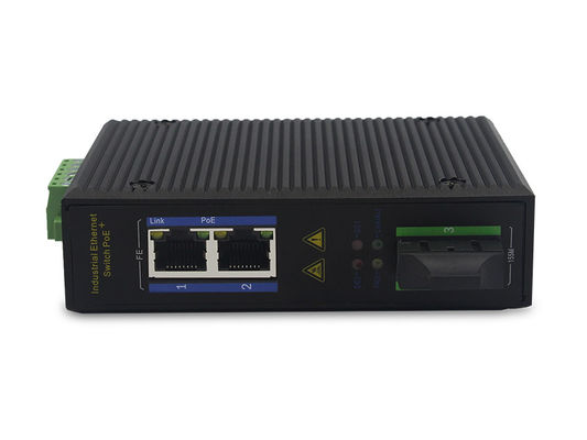 10/100M media converter 1fiber+2RJ45 unmanaged industrial switch with DIN rail for outdoor use