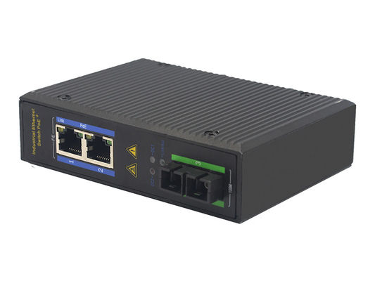 10/100M media converter 1fiber+2RJ45 unmanaged industrial switch with DIN rail for outdoor use