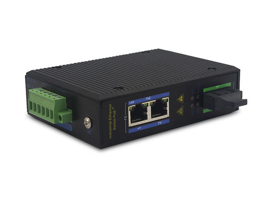 10/100M media converter 1fiber+2RJ45 unmanaged industrial switch with DIN rail for outdoor use