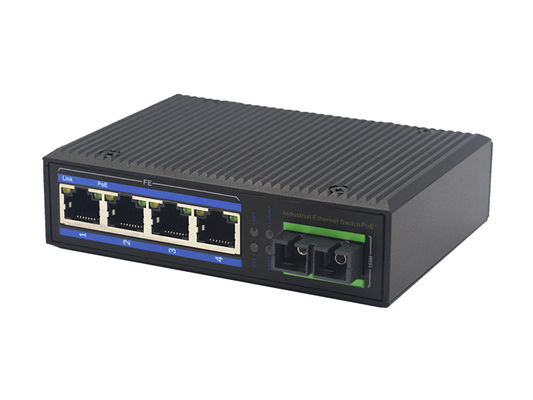 UT14FP-SC20 unmanaged industrial 4x10/100Base-Tx POE+ 1x100M-Fx SC ethernet switch DIN Rail