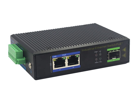 UT12FP-SFP unmanaged industrial 2x10/100Base-Tx POE+ 1x100M-Fx SFP ethernet switch DIN Rail