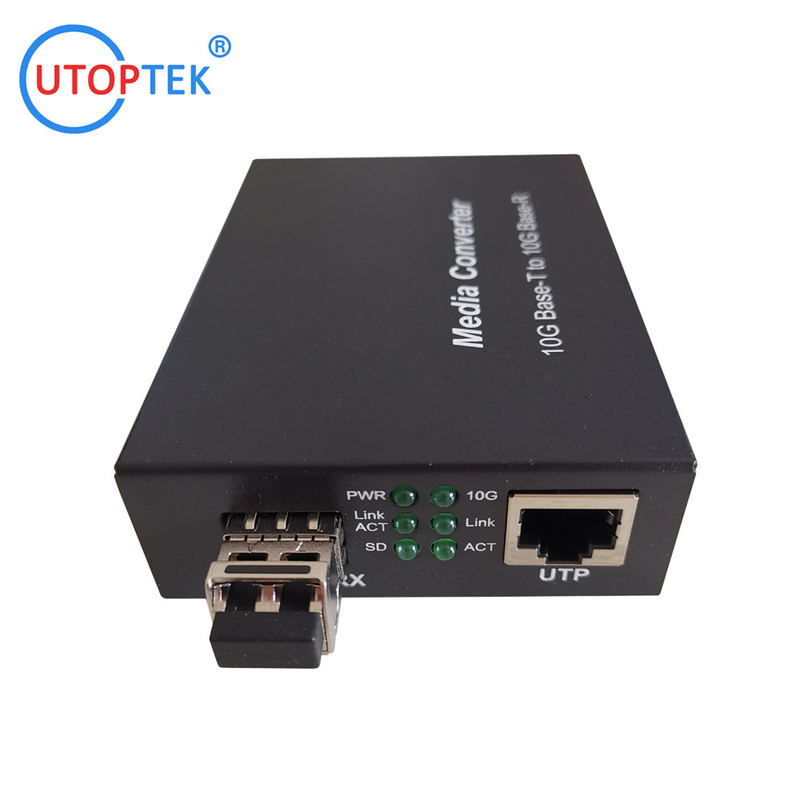 10G SFP+ to RJ45 Fiber Media Converter with 10G SR 850nm 300m SFP+ Transceiver Module