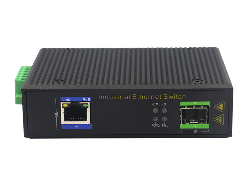 UT11FP-SFP unmanaged industrial 1x10/100Base-Tx POE+ 1x100M-Fx SFP ethernet switch DIN Rail
